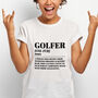 Golfer Funny Dictionary Meaning Definition Unisex T Shirt, thumbnail 2 of 3