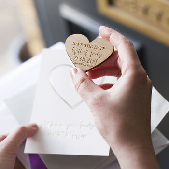 Luxury Save The Date Heart Magnet Cards, 2 of 9