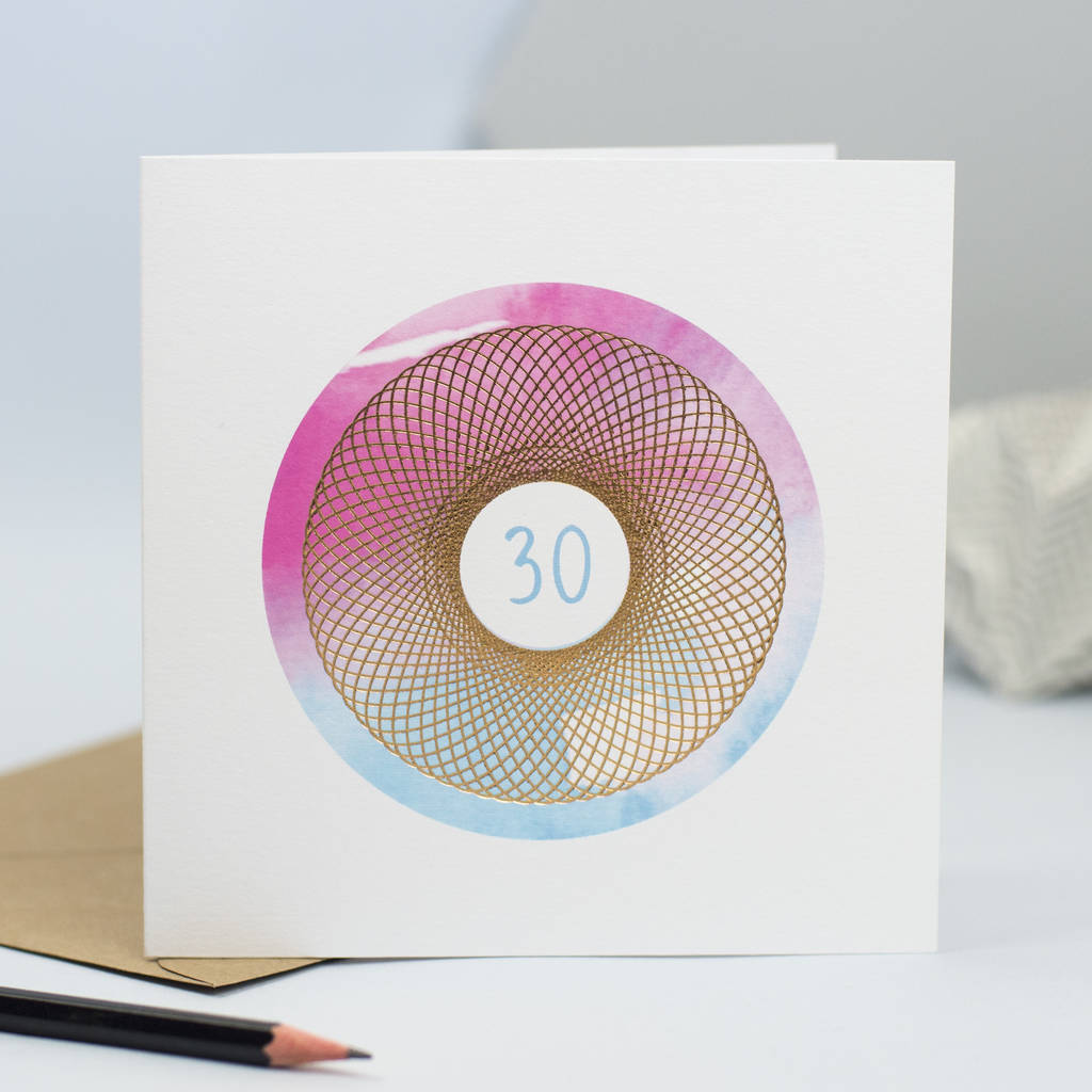 Image of 30th Birthday Card For Him Or Her With Gold Foiling