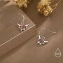 Sterling Silver Enamel Highland Cow Drop Dangling Earrings, thumbnail 3 of 10