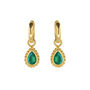 May Birthstone Green Onyx Gold Plated Huggie Hoop Earrings, thumbnail 2 of 12