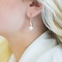 Cone Swirl Drop Earrings With Freshwater Pearl, thumbnail 5 of 12