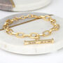 18 Ct Gold Plated Or Silver Personalised T Bar Bracelet, thumbnail 2 of 4