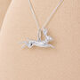 Personalised Sterling Silver Leaping Hare Necklace, thumbnail 2 of 11
