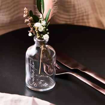 Engraved Place Setting Vase Favour, 4 of 4