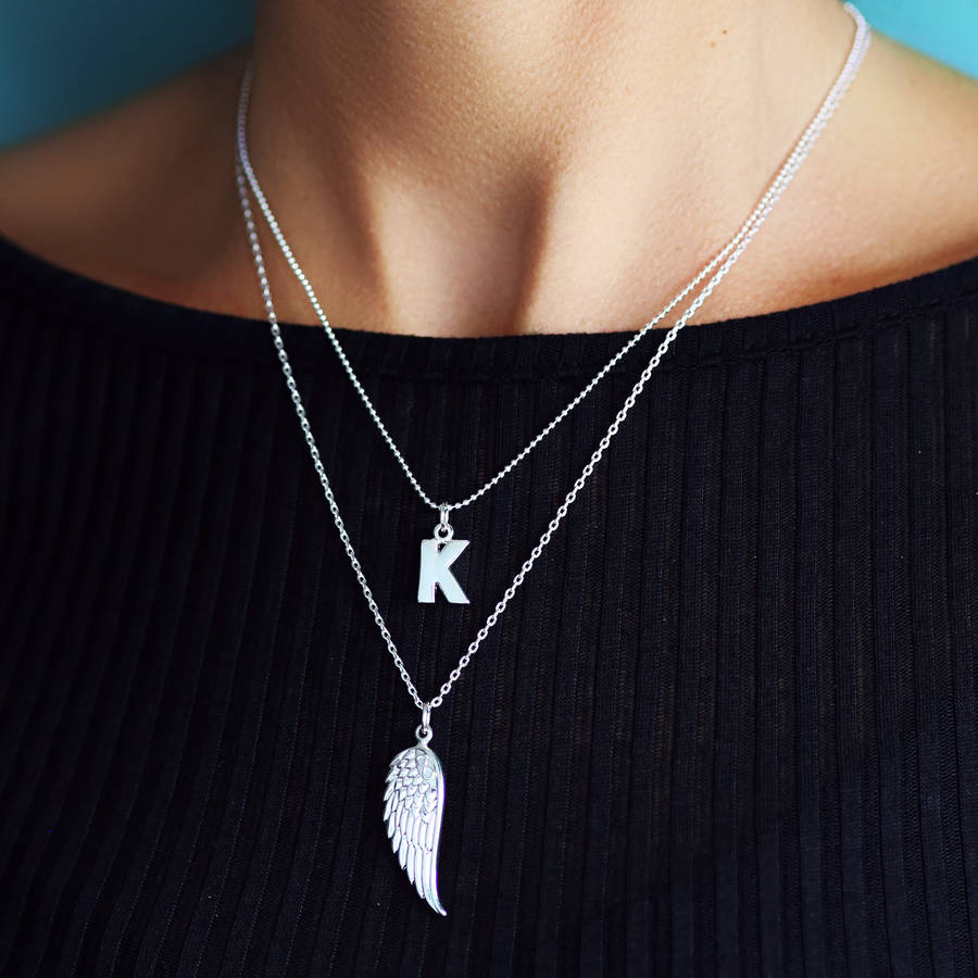 Layered Angel Wing Necklace Set
