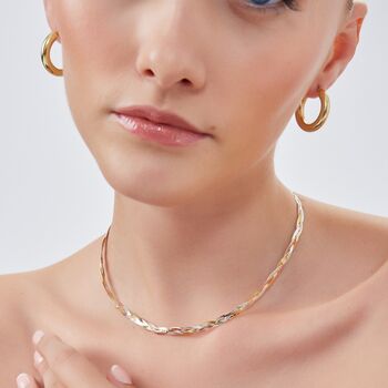 Chunky Hoop Earrings In Sterling Silver, 2 of 9