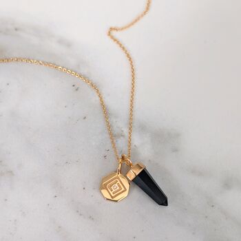 The En Pointe Duo Black Tourmaline Necklace, 3 of 8