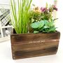 Personalised Wooden Pot Planter With Copper Message, thumbnail 3 of 9