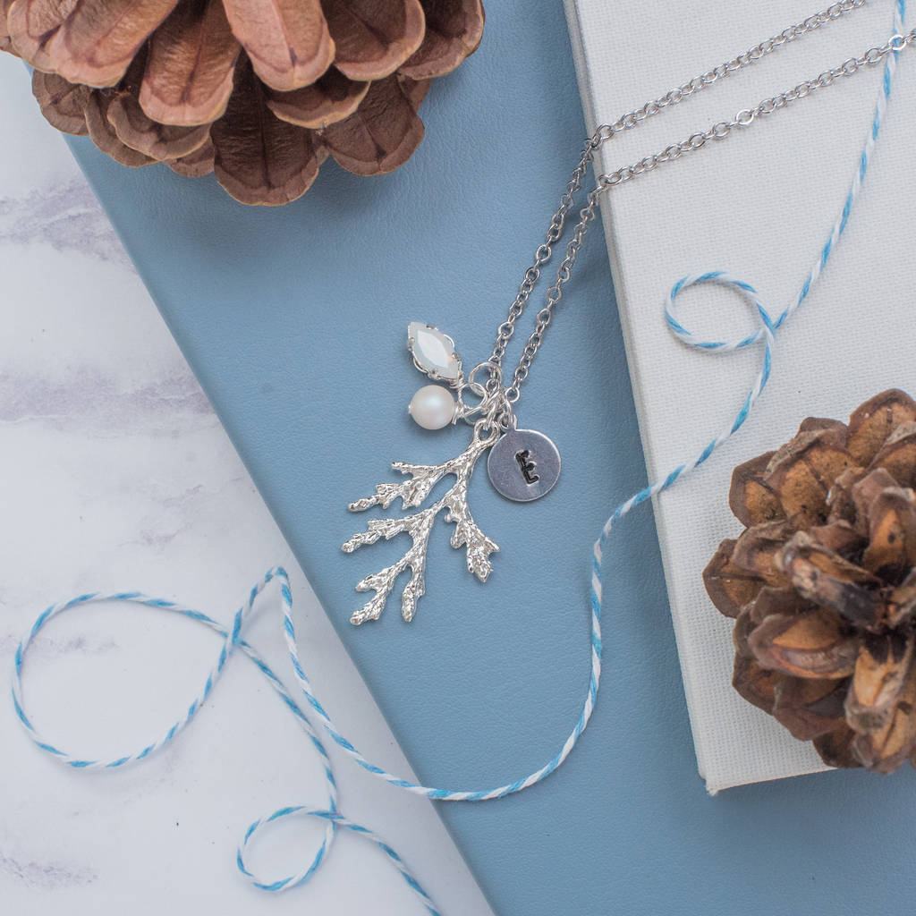 Personalised Frosted Winter Branch Necklace By Melissa Designs