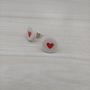 Red Heart Stud Earrings Silver And Ceramic, thumbnail 1 of 2