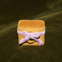 Mustard And Pink Velvet Bow Travel Ring Box, thumbnail 2 of 4