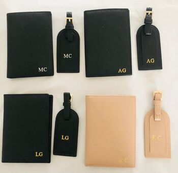 Passport And Luggage Tag Set With Monogram, 3 of 10