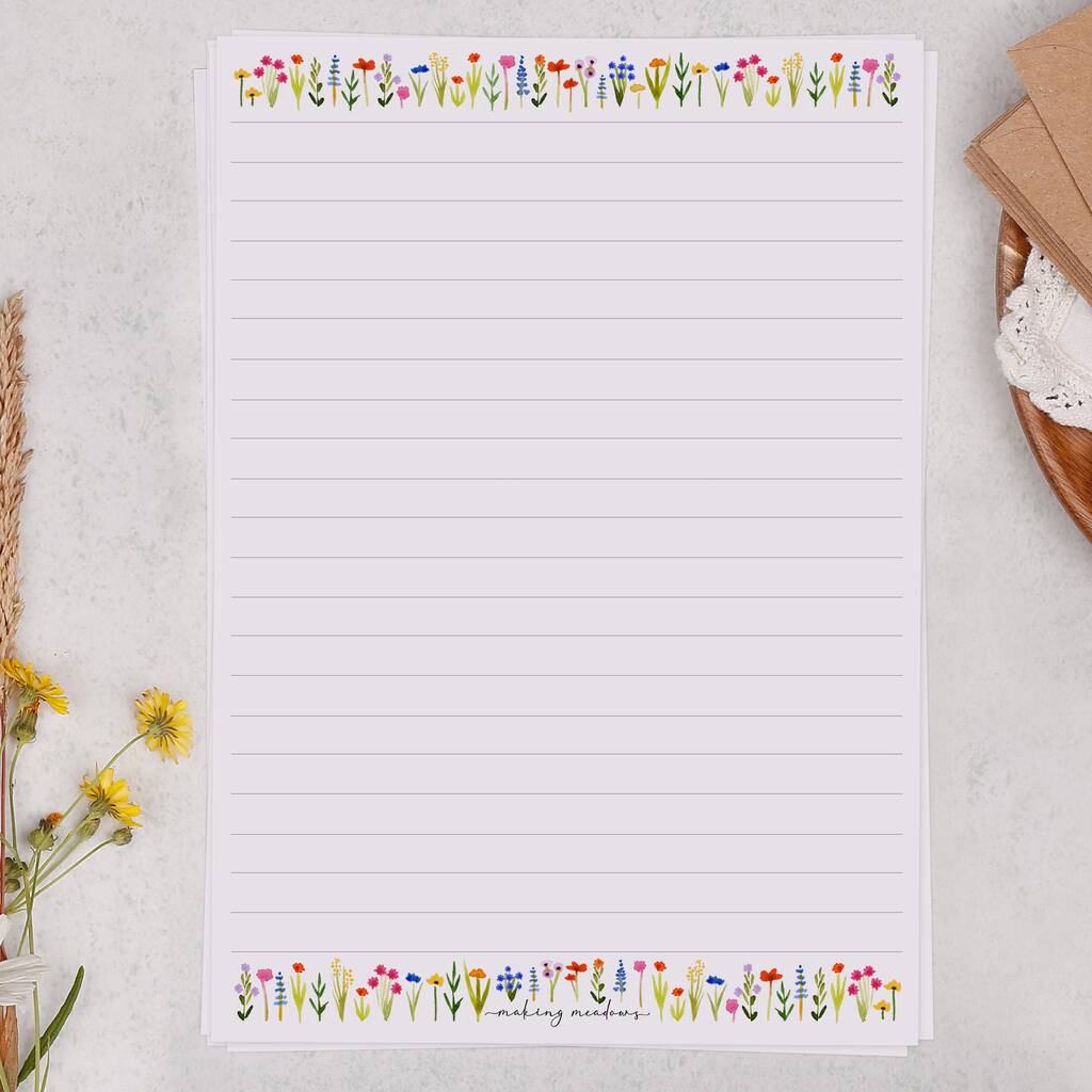 A5 Letter Writing Paper With Ditsy Floral Border, 1 of 4