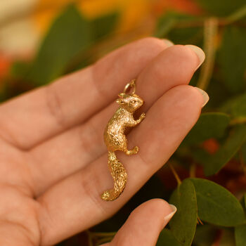 Sterling Silver/18ct Gold Plated Squirrel Pendant, 2 of 3