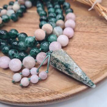 Crystal Mala Necklace With Malachite, 3 of 12