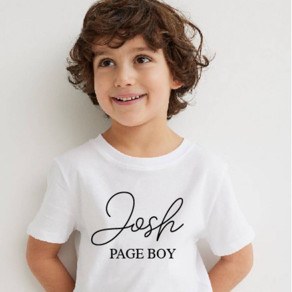 Page Boy Personalised T Shirt By Perfect Parcels