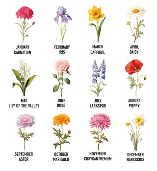 Birth Flower Card With Real Foil, 3 of 12