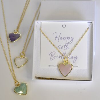 40th Birthday Gift For Her Amazonite Heart Pendant, 4 of 6