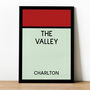 The Valley Monopoly Charlton Football Print, thumbnail 1 of 2