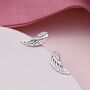 Sterling Silver Angel Wing Earrings Climber, thumbnail 2 of 3