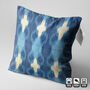 Handwoven Ikat Pillow Cover With Blue Tones, thumbnail 3 of 8