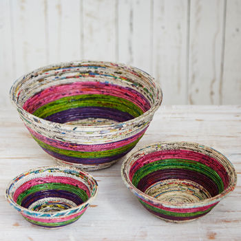 Colourful Recycled Newspaper Bowls, 5 of 9