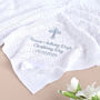 Personalised 100% Cotton Knitted Shawl For Christening, thumbnail 1 of 9