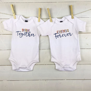 Twin Babygrows. Born Together, Friends Forever By Lovetree ...