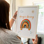 Personalised Rainbow Framed Print New Baby Gift, thumbnail 1 of 7