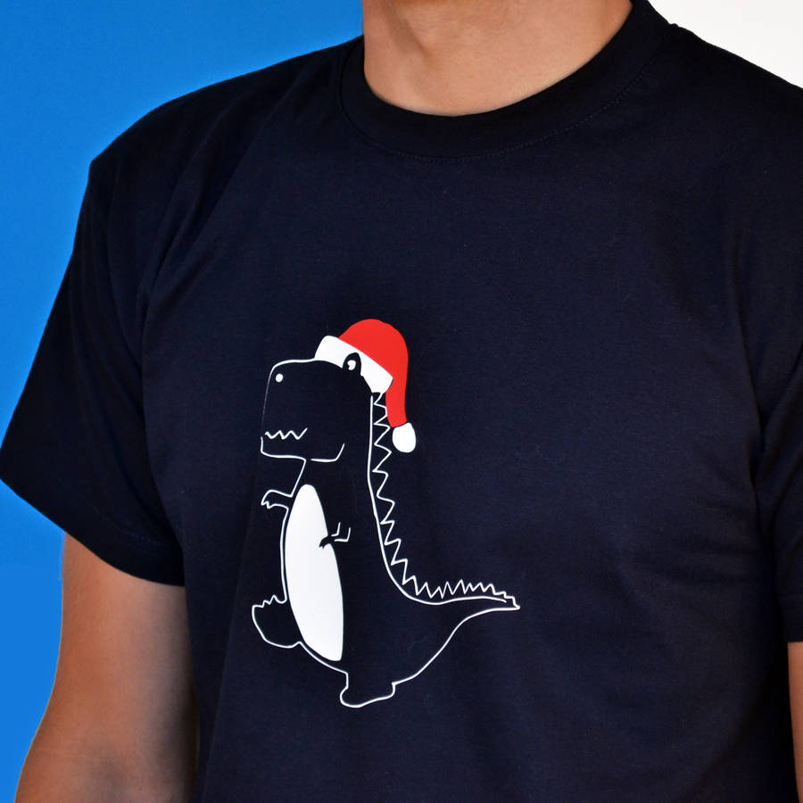 Men's Christmas Dinosaur T Shirt, 1 of 2