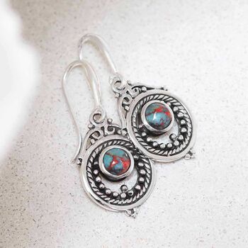 Sterling Silver Gemstone Victorian Earrings, 3 of 12