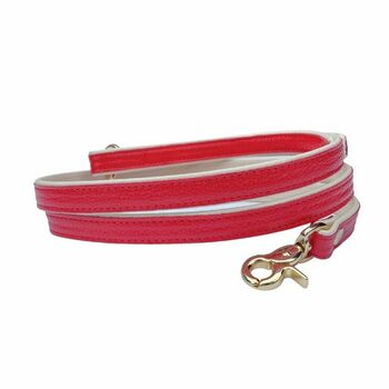 Handmade Italian Leather Dog Puppy Lead In Red, 4 of 6