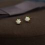 White Opal Long Prong Stud Earrings Sterling Silver, thumbnail 4 of 11