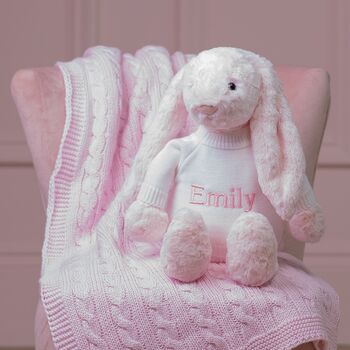 Personalised Bashful Pink Bunny Large Soft Toy, 2 of 6