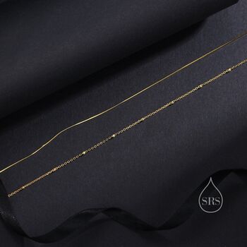 Double Layer Necklace With Satellite And Snake Chain, 6 of 11