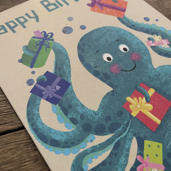 Cute Octopus Birthday Card, 3 of 4