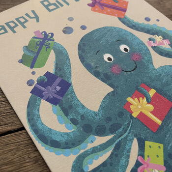 Cute Octopus Birthday Card By Rocket 68