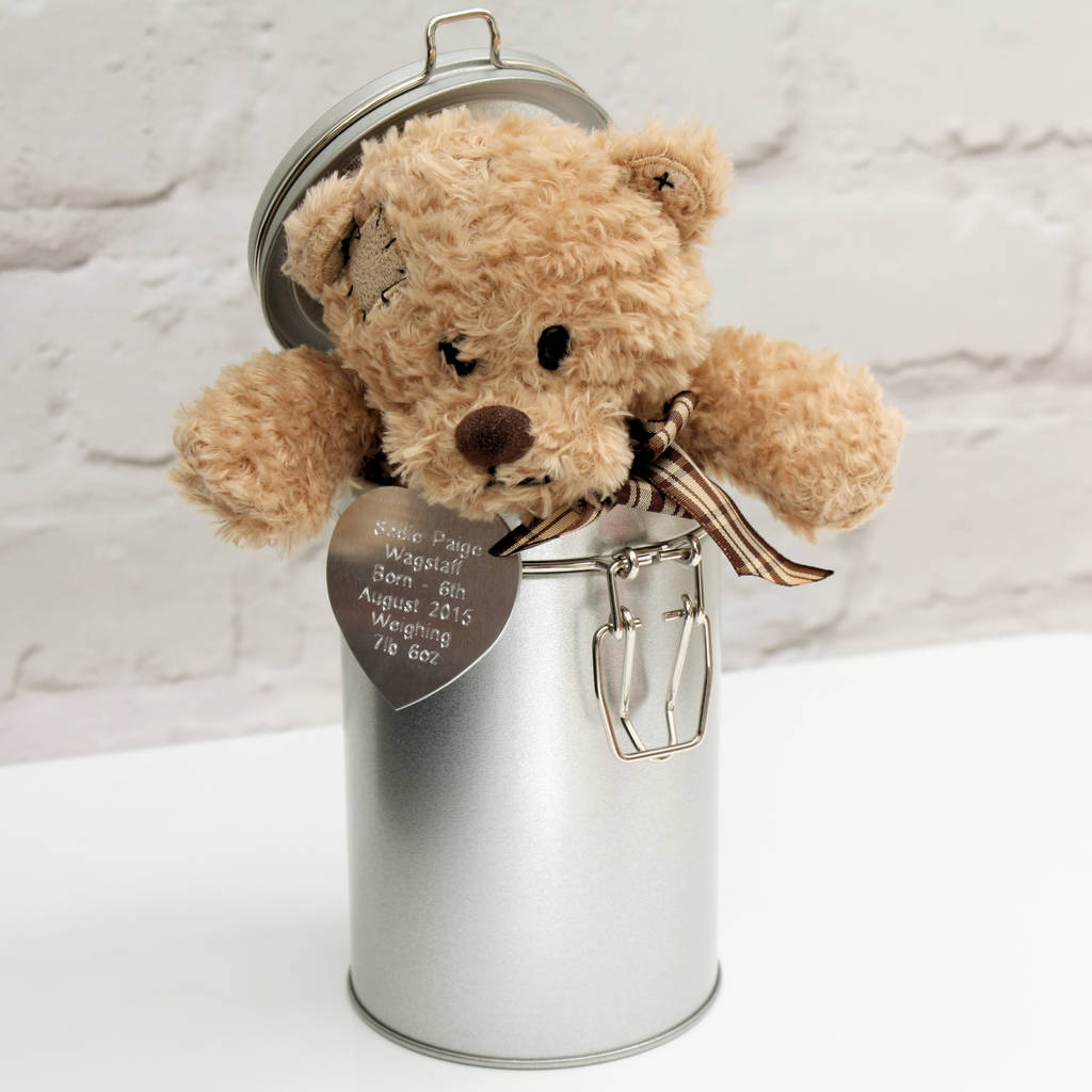 teddy bear in a tin