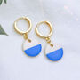 Maggie Blue White Polymer Clay Earrings, thumbnail 2 of 4