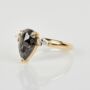 18ct Gold Pear Salt And Pepper Diamond Engagement Ring, thumbnail 3 of 5
