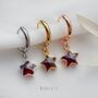 Garnet Star Hoop Earrings, thumbnail 5 of 11