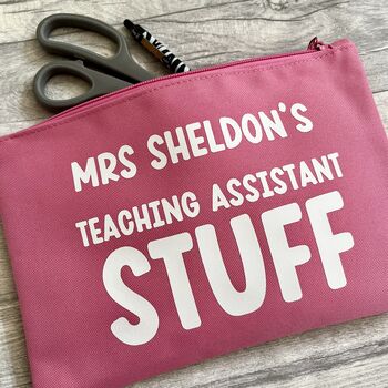 Personalised Teaching Assistant/Teacher Stuff Pouch Bag, 2 of 2
