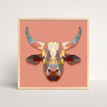 Geometric Taurus – Premium Small Framed Paint By Numbers Kit | Modern Creative Gift Made In Europe, 4 of 4