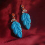 Tamarind Turquoise Coral Earrings, thumbnail 4 of 4