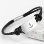 Personalised Men's Anchor Statement Leather Bracelet, thumbnail 1 of 11