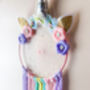Unicorn Pastel Yarn Dream Catcher Gift For Girls, thumbnail 1 of 6