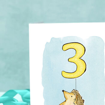 Hedgehog Third Birthday Card, 9 of 9