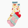 Women's Bamboo Socks Cream Hen And Chicks, thumbnail 1 of 4
