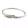 Hinged Sterling Silver Blue Topaz Leaf Bangle, thumbnail 4 of 9